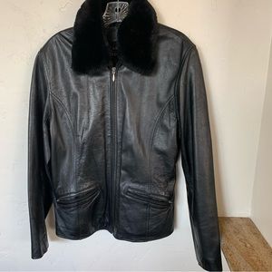 Leather Jacket butter soft w/ green lining M